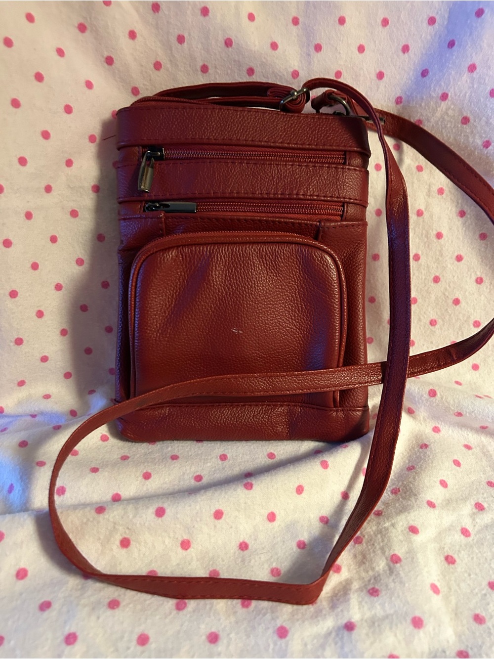 Generic Crossbody Bag in Deep Red